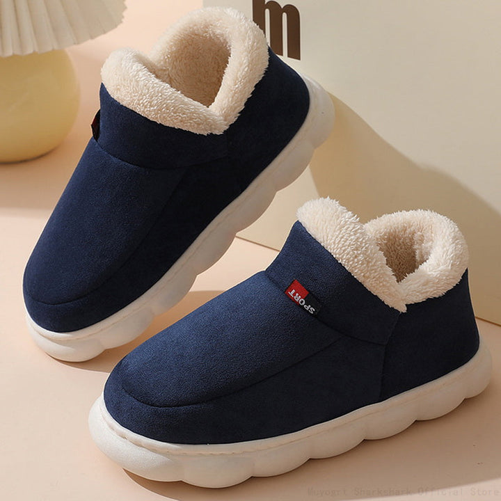 Levoire | Chaussettes Chevilles Chaudes Avec Doublure En Polaire Et Semelle Antidérapante Bleu