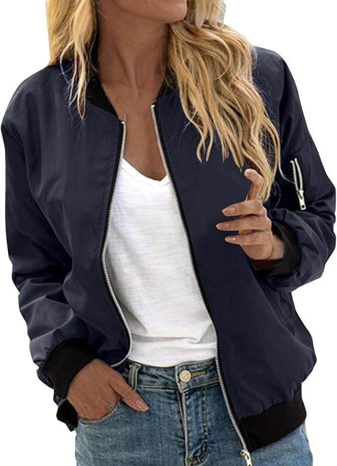 Levoire | Veste Bomber À Motif Floral Pour Femmes 4-Bleu foncé