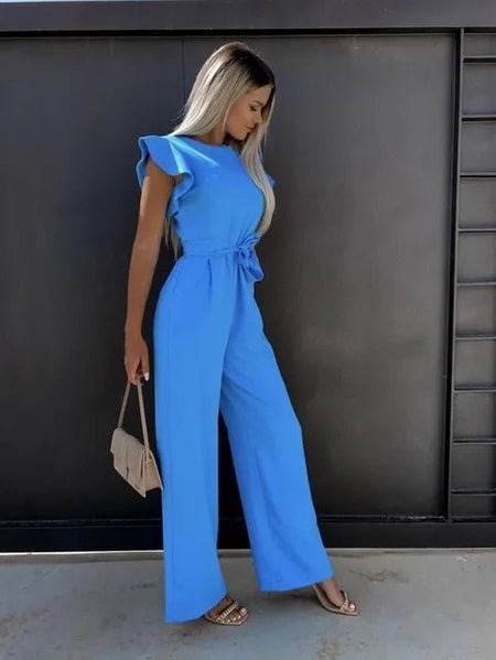 Levoire | Combinaison Élégante Avec Manches Froncées Et Ceinture Taille Pour Femmes