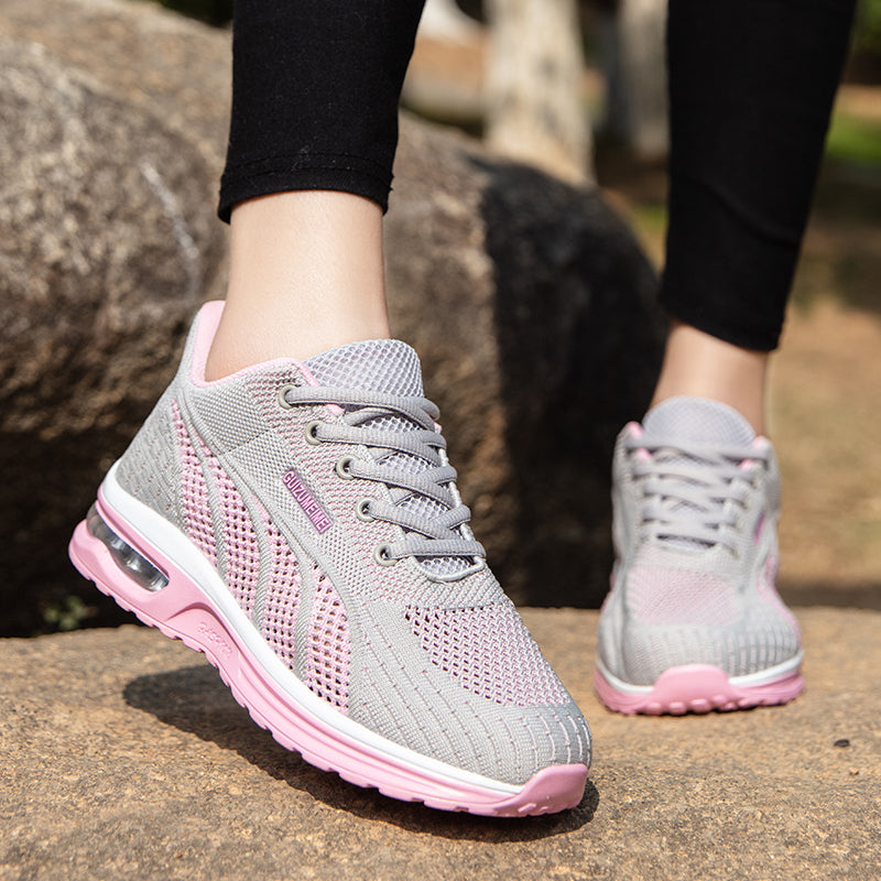 Levoire | Baskets De Course Tendance Et Respirantes Avec Un Talon Doux Pour Femmes Gris Rose