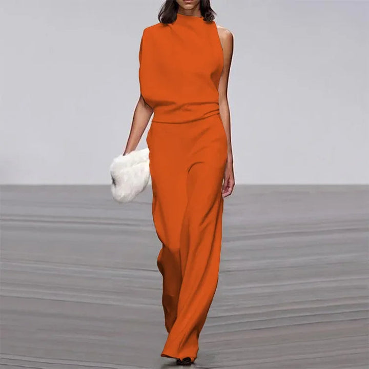 Levoire | Mono Soft Sans Manches Pantalon Large - Salopette D'Été Pour Femmes Orange