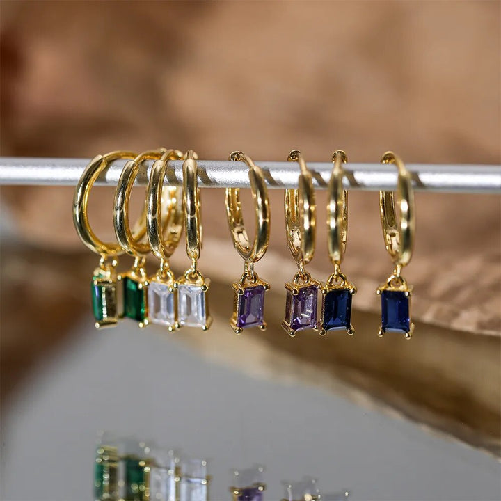 Levoire | Boucles D'Oreilles Carrées En Zircon Élégant