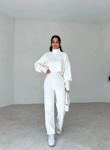Levoire | Ensemble Deux Pièces Élégant Pour Femme Blanc