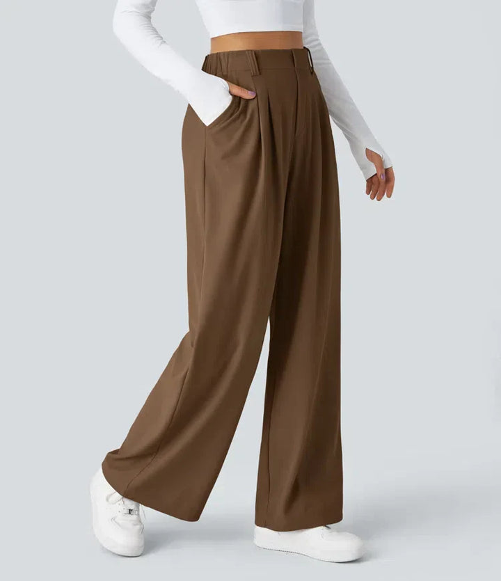 Levoire | Pantalons Taille Haute Avec Poches Latérales Braun