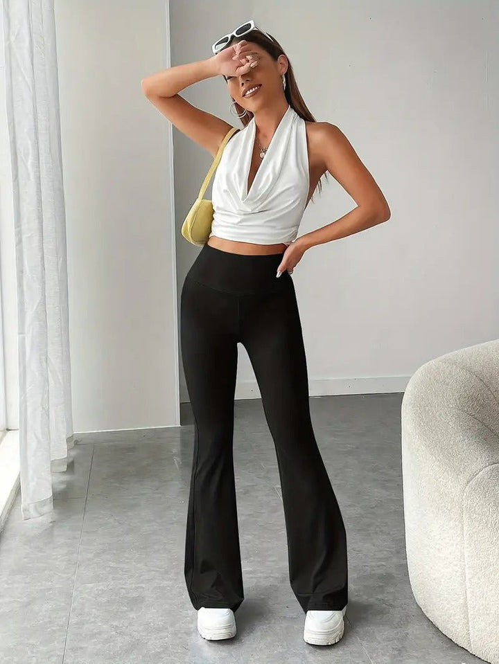 Levoire | Pantalon Évasé Ajusté À Taille Haute Pour Femmes