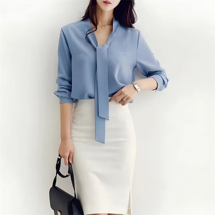 Levoire | Chemise À Nouer À Manches Longues Bleu