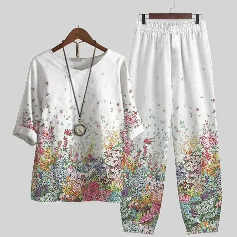 Levoire | Tenue Imprimé Moderne Pétales de fleurs blanches