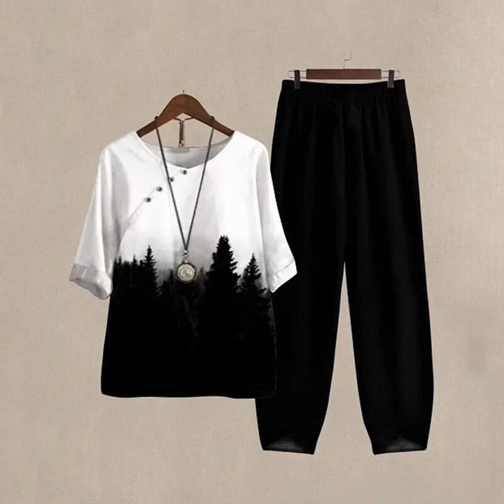 Levoire | Tenue Imprimé Moderne Bos Schwarz