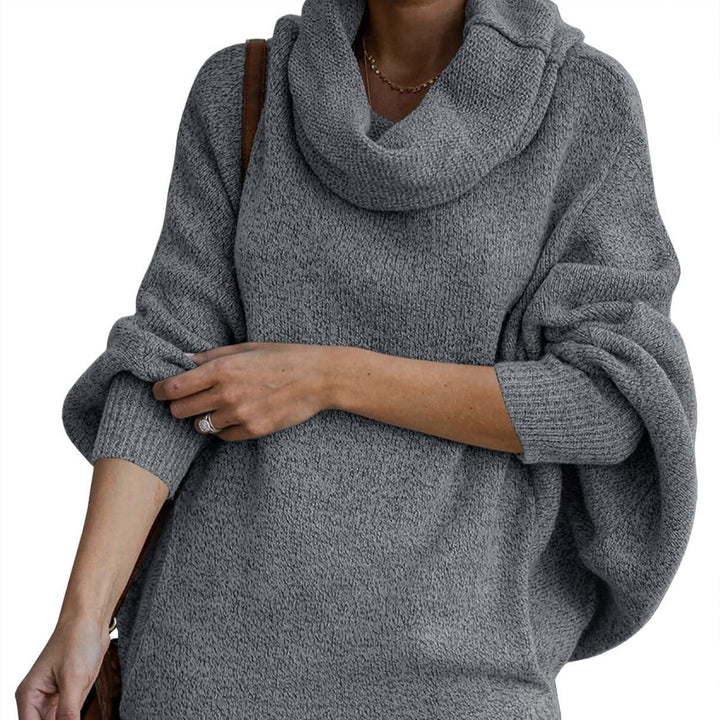 Levoire | Loose Short Lantern Sleeve Cuff Collar Sweater Jacket With Pockets Gris foncé