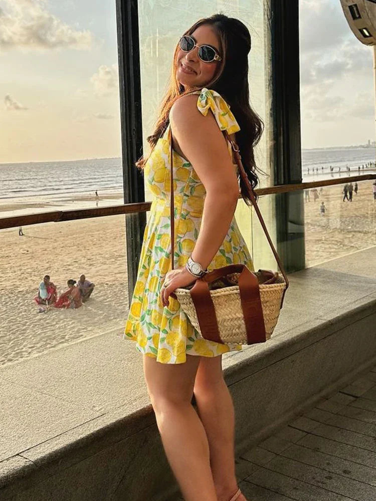 Levoire | Robe D'Été À Imprimé Citron