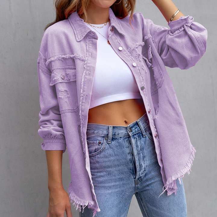 Levoire | Veste En Jean Colorée Lilas