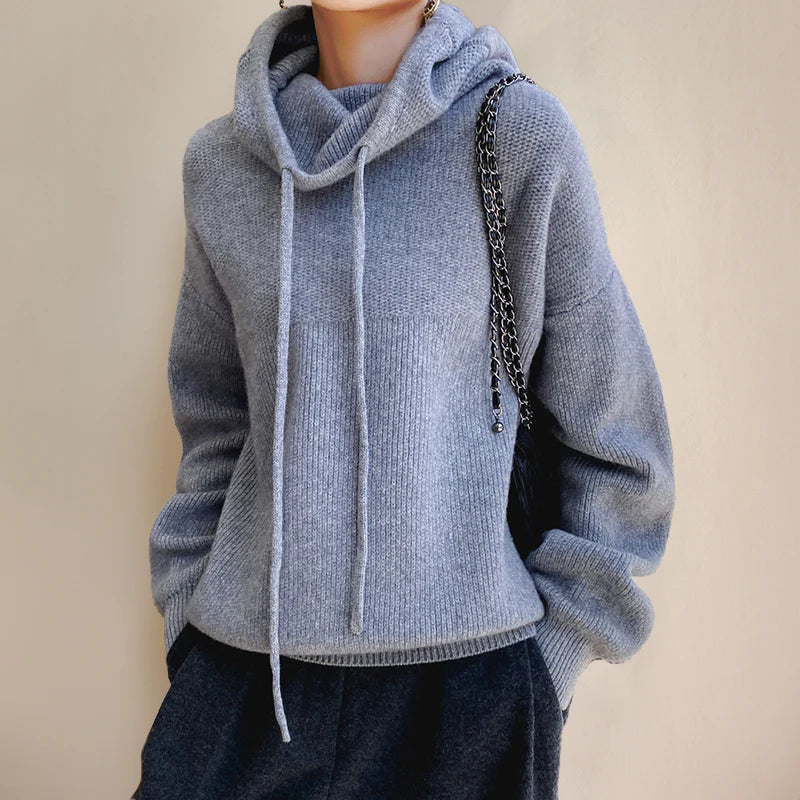 levoire | Hoodie En Tricot Plus Chaud Bleu