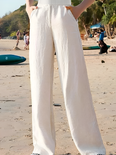 Levoire | Femmes 100% Lin Pantalon Large