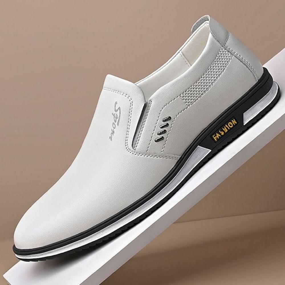 Levoire | Mocassin À Semelle Lisse Imperméable Blanc