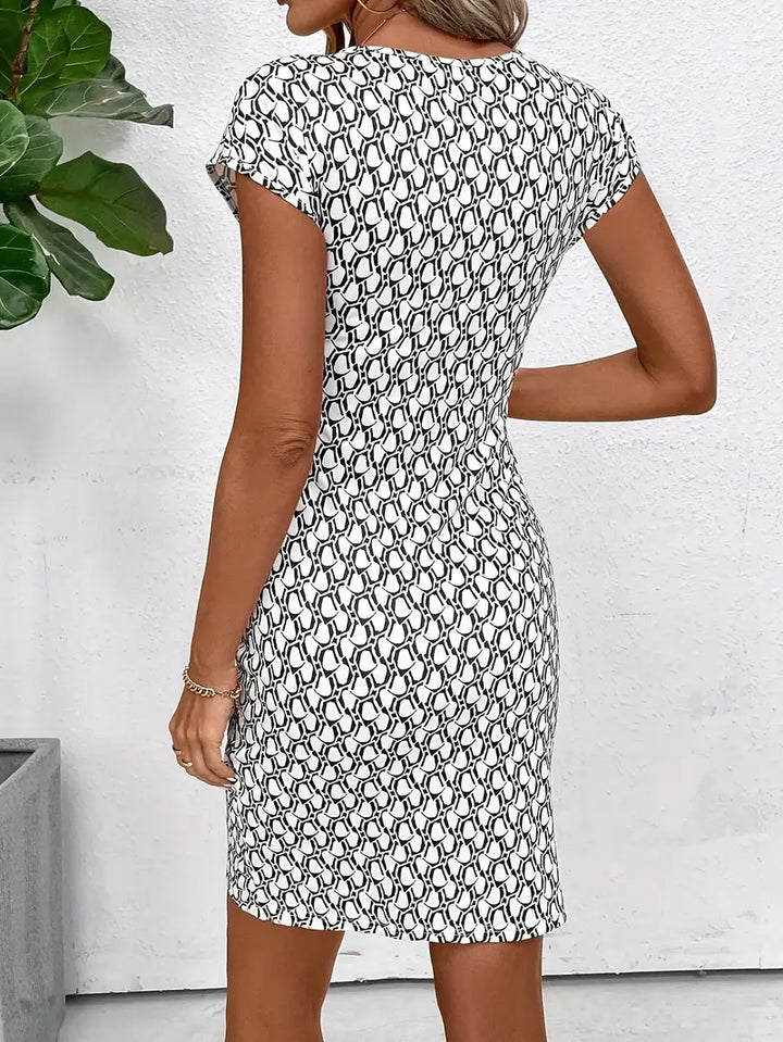 Levoire | Robe Élégante À Encolure Ronde Et Imprimé Intégral
