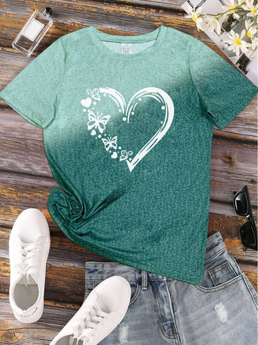 Levoire | T-Shirt Avec Impression De Cœur De Papillon Et Col Rond