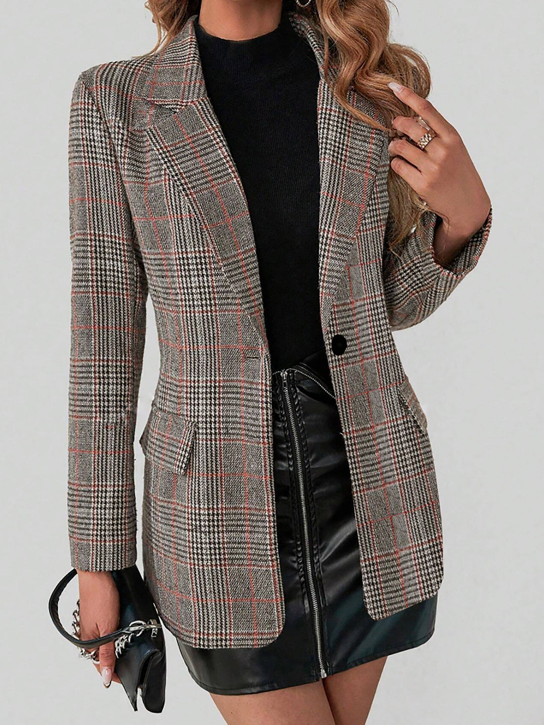 Levoire | Blazer À Carreaux Élégant À Manches Longues