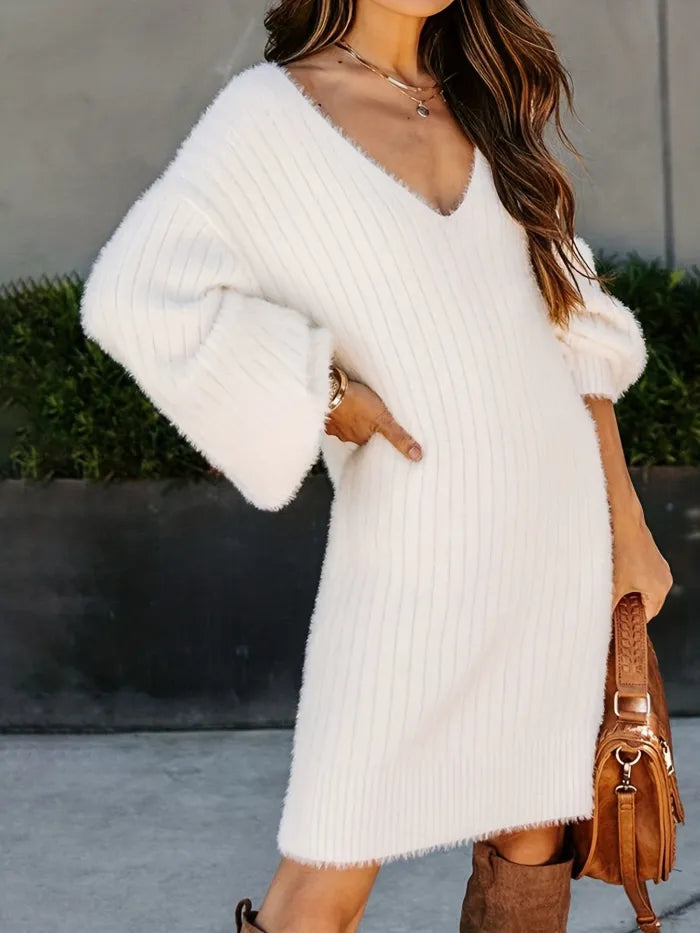Levoire | Robe à côtes unie Blanc
