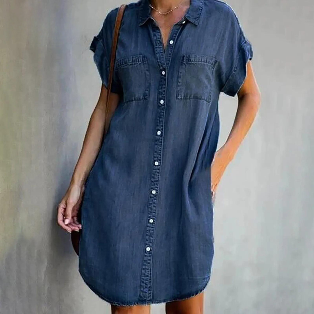 Levoire | Robe En Denim Élégante Bleu foncé