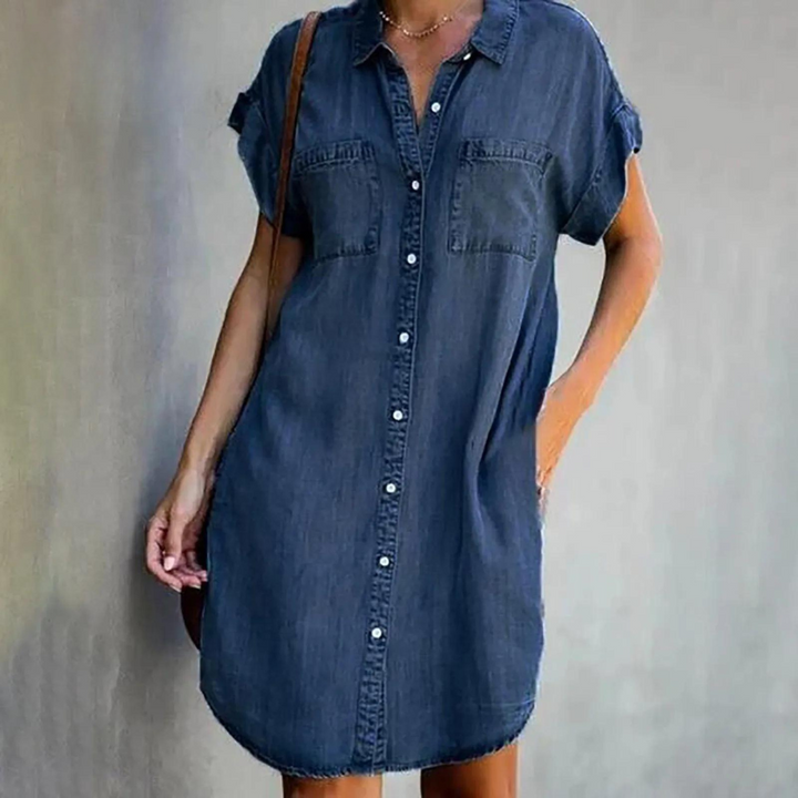 Levoire | Robe En Denim Élégante Bleu foncé