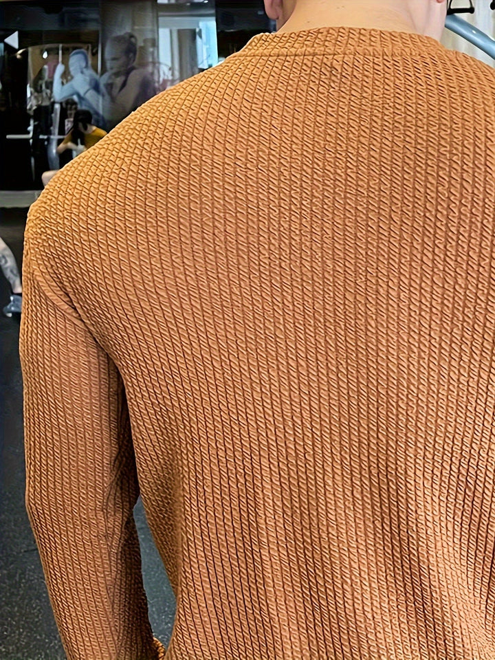 Levoire | T-Shirt À Manches Longues Respirant Avec Structure En Côtes Et Coupe Slim