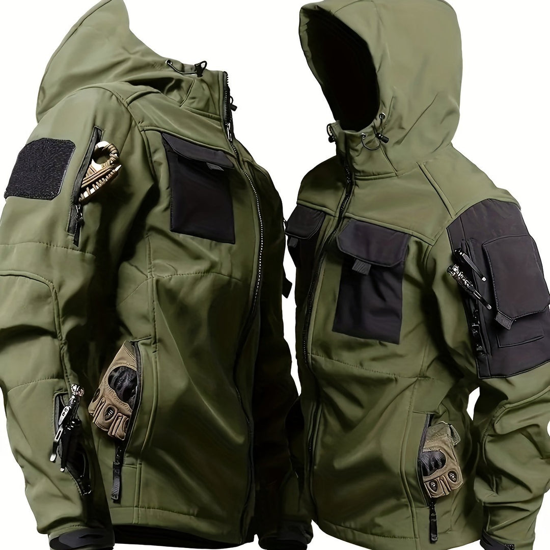Levoire | Veste Softshell Imperméable Pour Homme Avec Capuche Olive vert 1