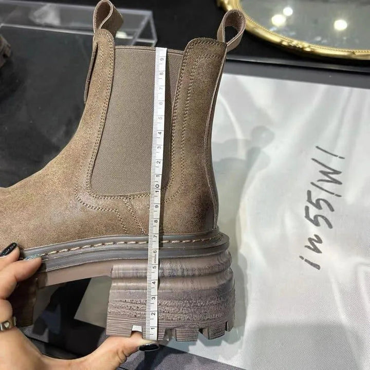 Levoire | Bottes rétro de style britannique à talon épais