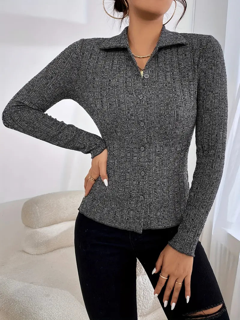 Levoire | Gilet Boutons Et Col gris foncé
