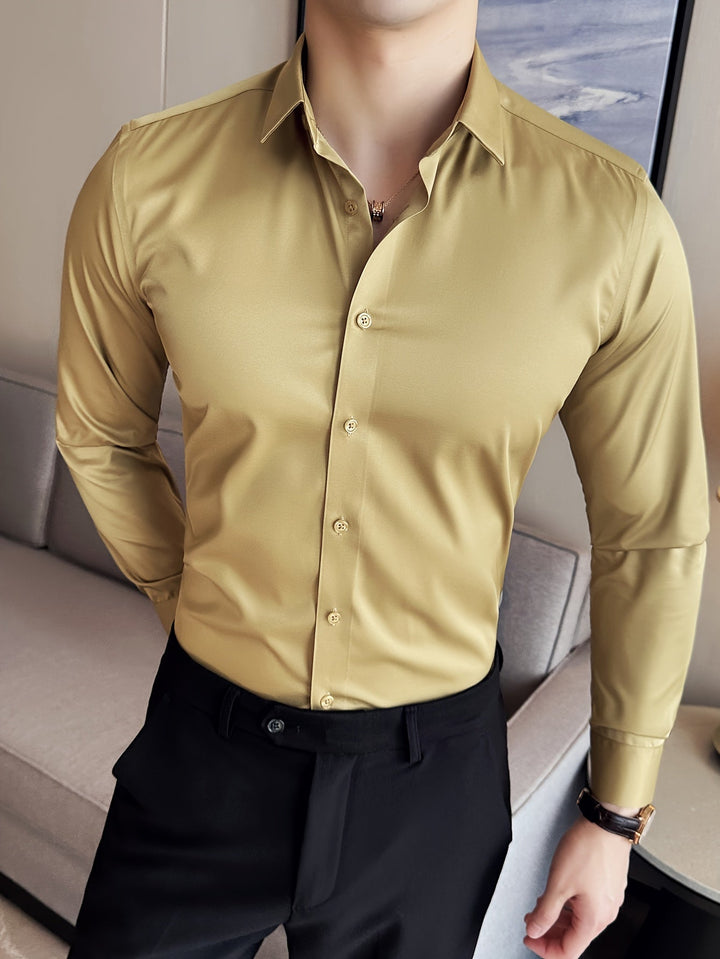 Levoire | Classique Uni Manches Longues Chemise Curcuma