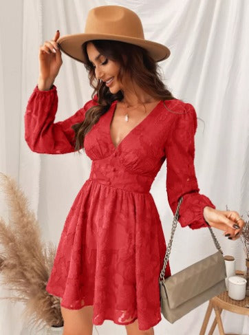 Levoire | Robe Satin Délicate À Manches Courtes Rot