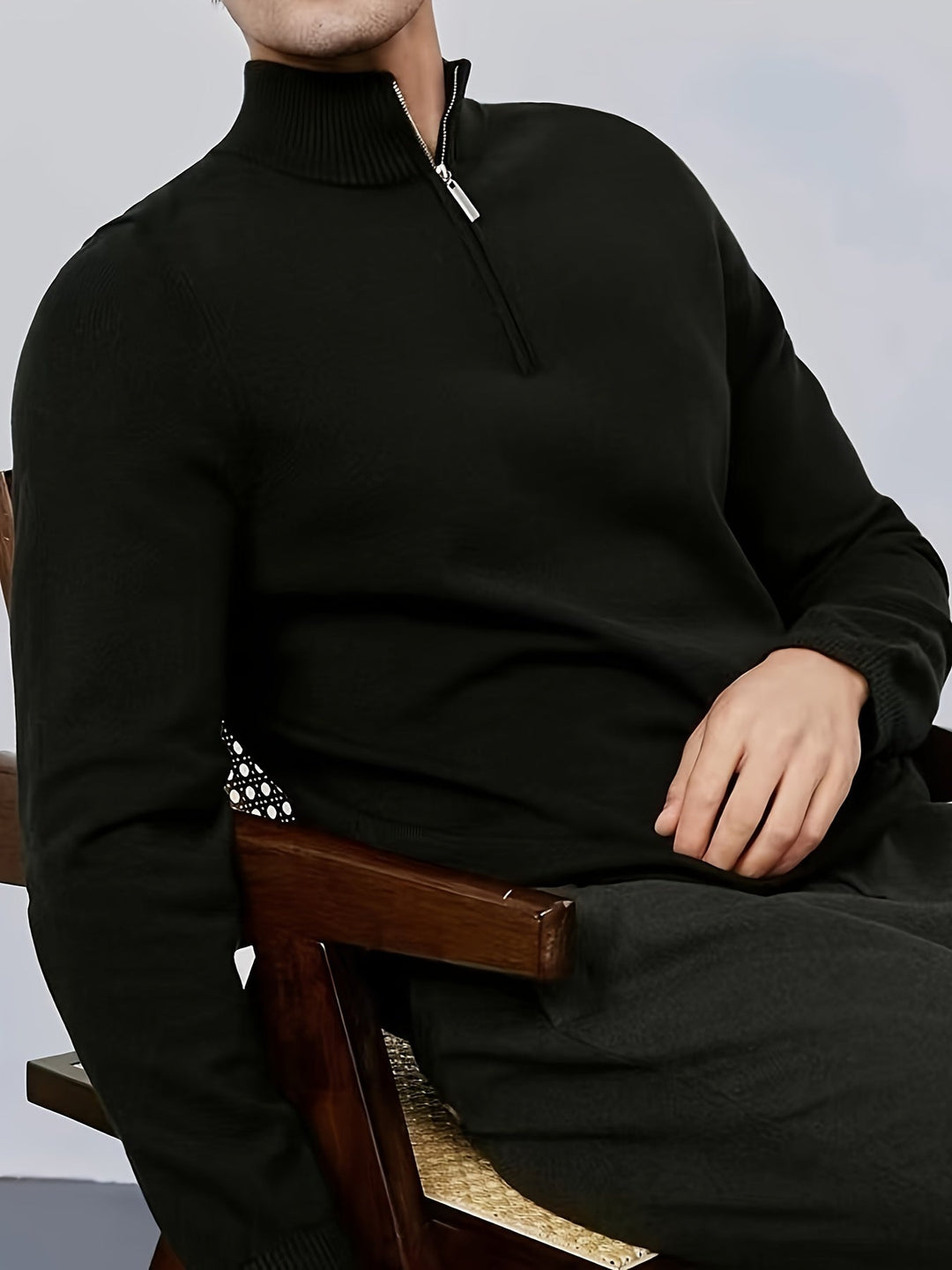 Levoire | Pull-Over Uni Avec Zip Mi-Long Et Col