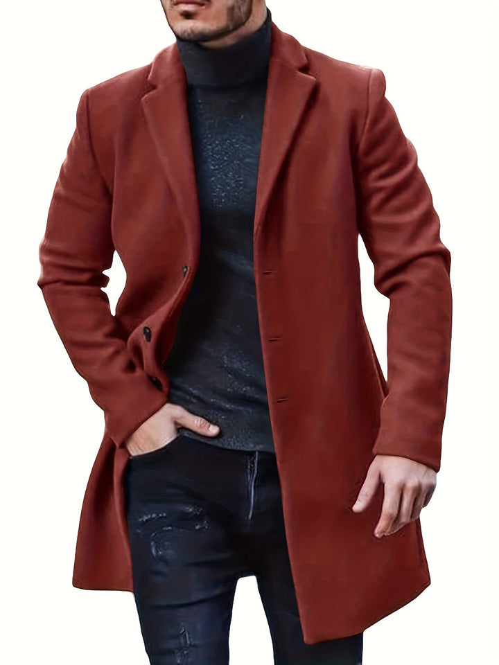 Levoire | Manteau Trench Pour Hommes Élégant Brun Clair-1