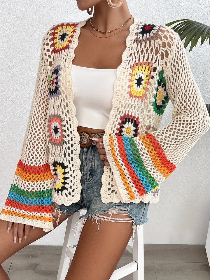Levoire | Pull Élégant À Col V Tricot Avec Devant Ouvert L