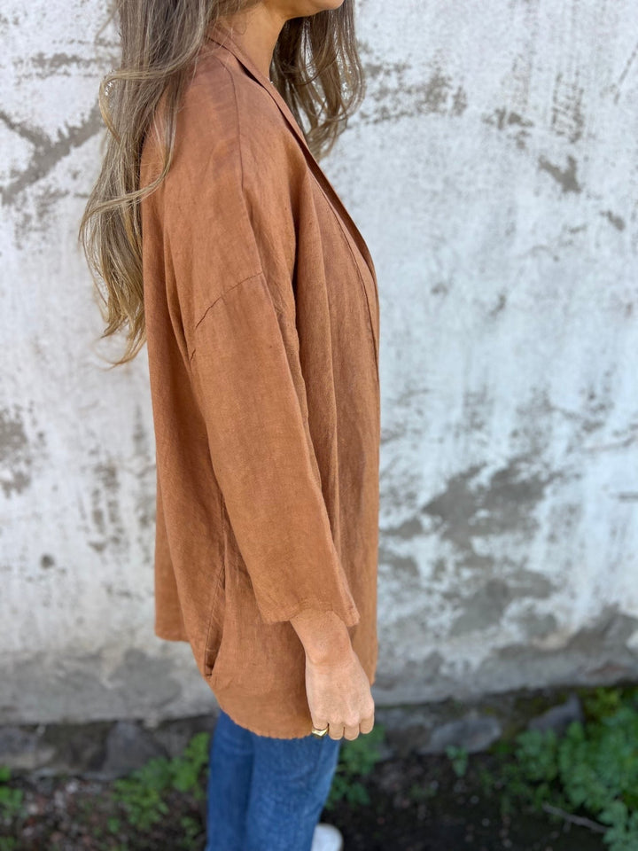 Levoire | Gilet En Lin Avec Volants Et Manches 3/4