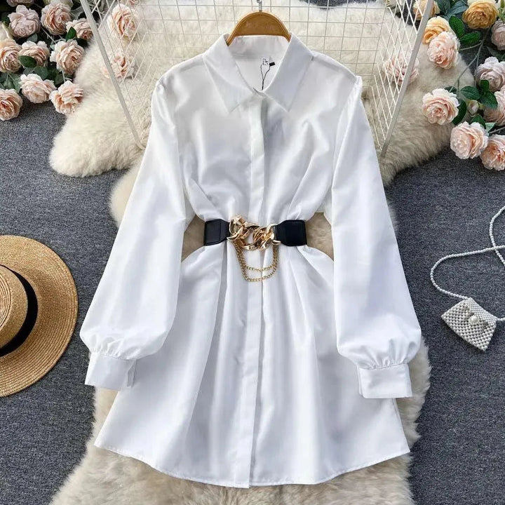 Levoire | Robe avec boucle métallique Blanc Une taille