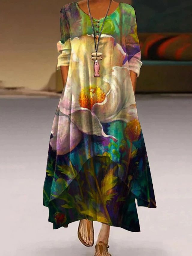 Levoire | Robe d'été imprimée pour femmes Vert