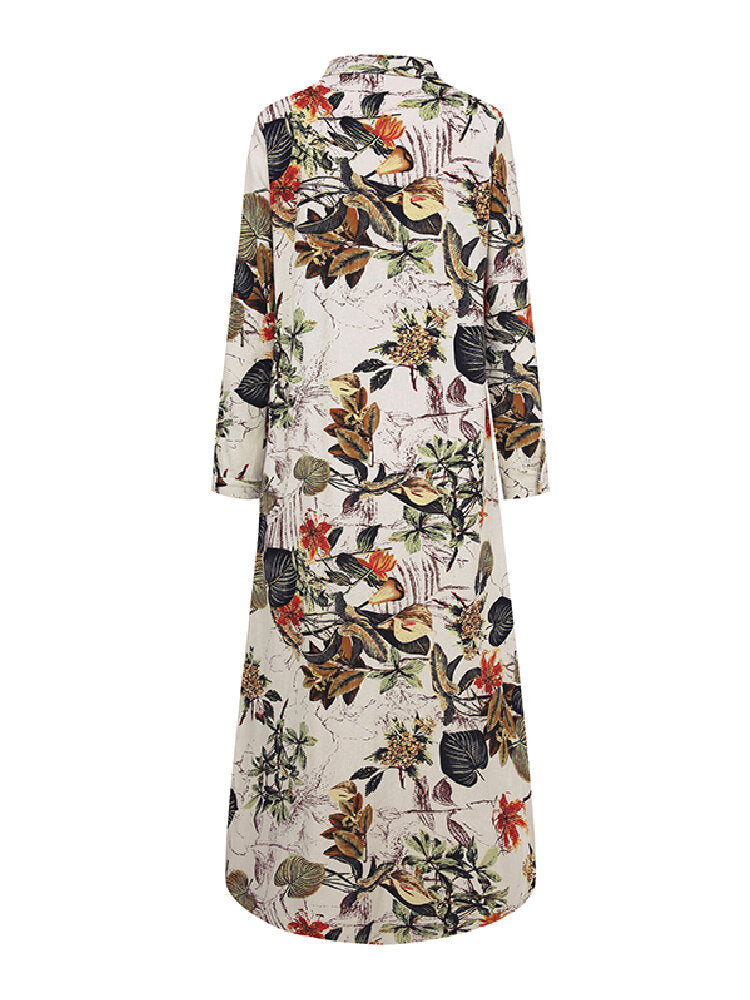 Levoire | Robe Maxi À Manches Longues Pour Femmes Casual Printemps Automne Robe Chemise