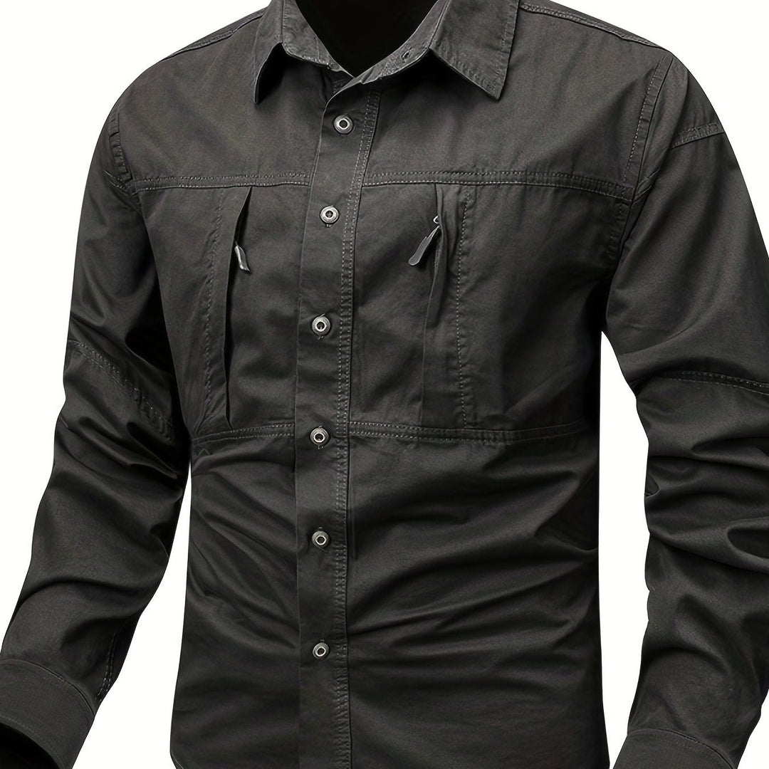 Levoire | Chemise Type Cargo Pour Homme Avec Poche Zippée Noir