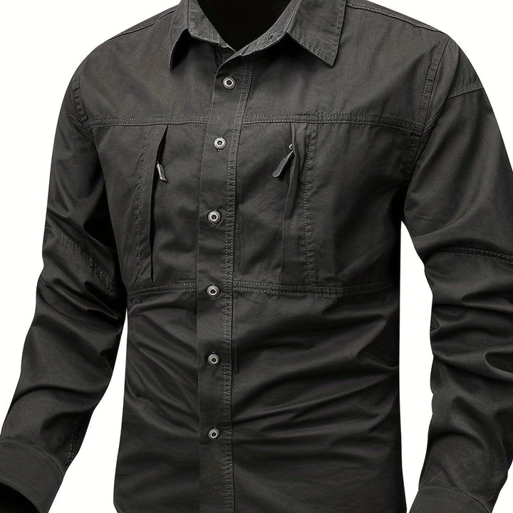 Levoire | Chemise Type Cargo Pour Homme Avec Poche Zippée Noir