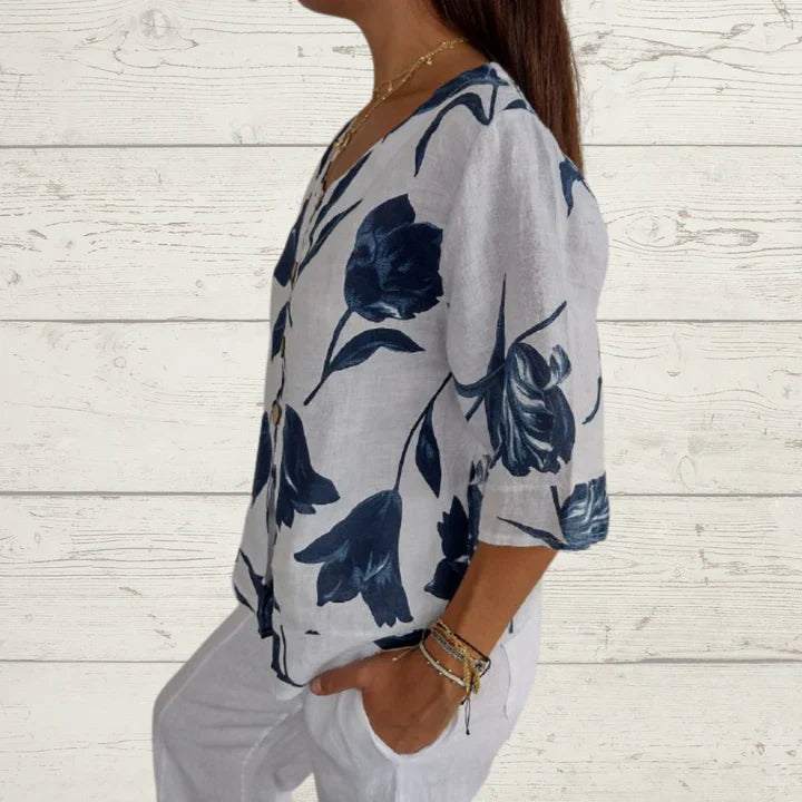 Levoire | Blouse Élégante Avec Décolleté En V Pour Un Look Élégant