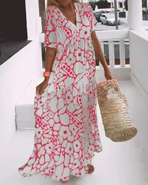 Levoire | Robe D'Été À Manches Courtes Pour Femmes Hannah Rosa