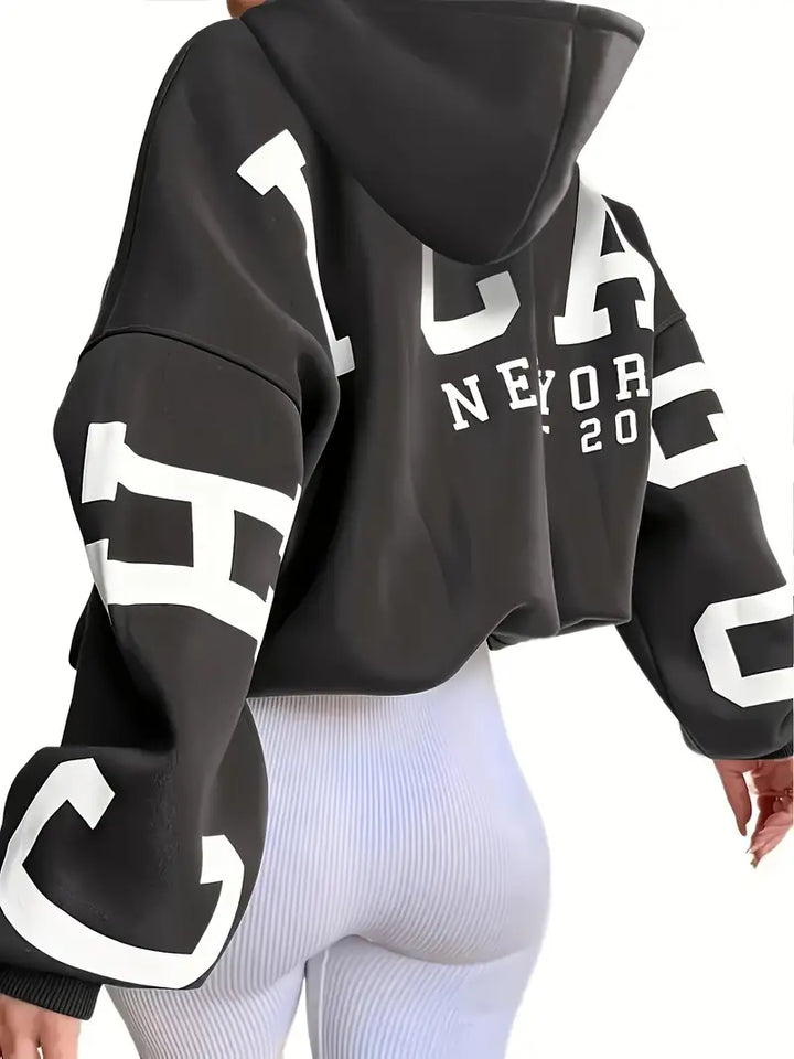Levoire | Long Oversized Hoodie For Women Gris foncé