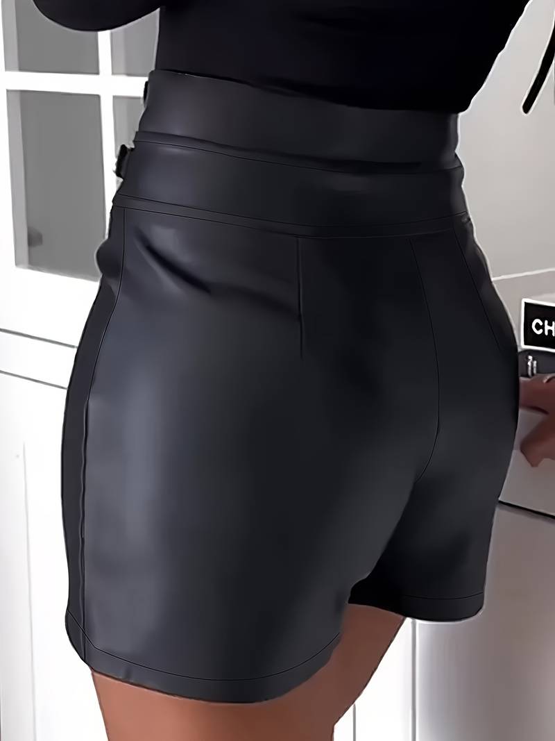 Levoire | Shorts En Cuir Élégants Avec Crochets Latéraux