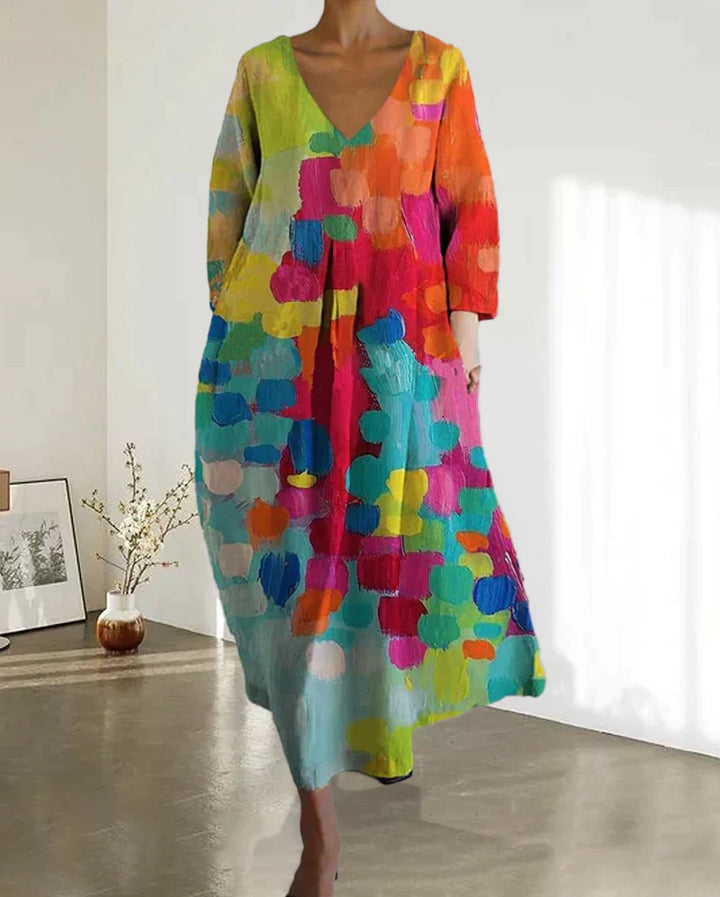 Levoire | Robe Printanière Botanique Rétro En Coton Légère & Élégante
