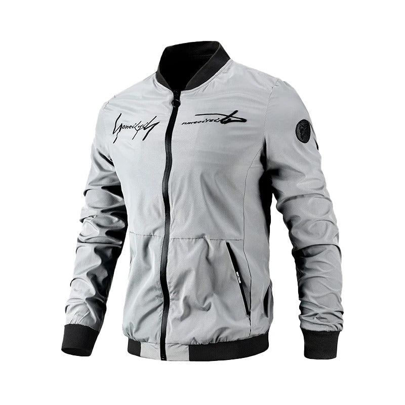 Levoire | Veste Bomber Automnal Brodé Gris