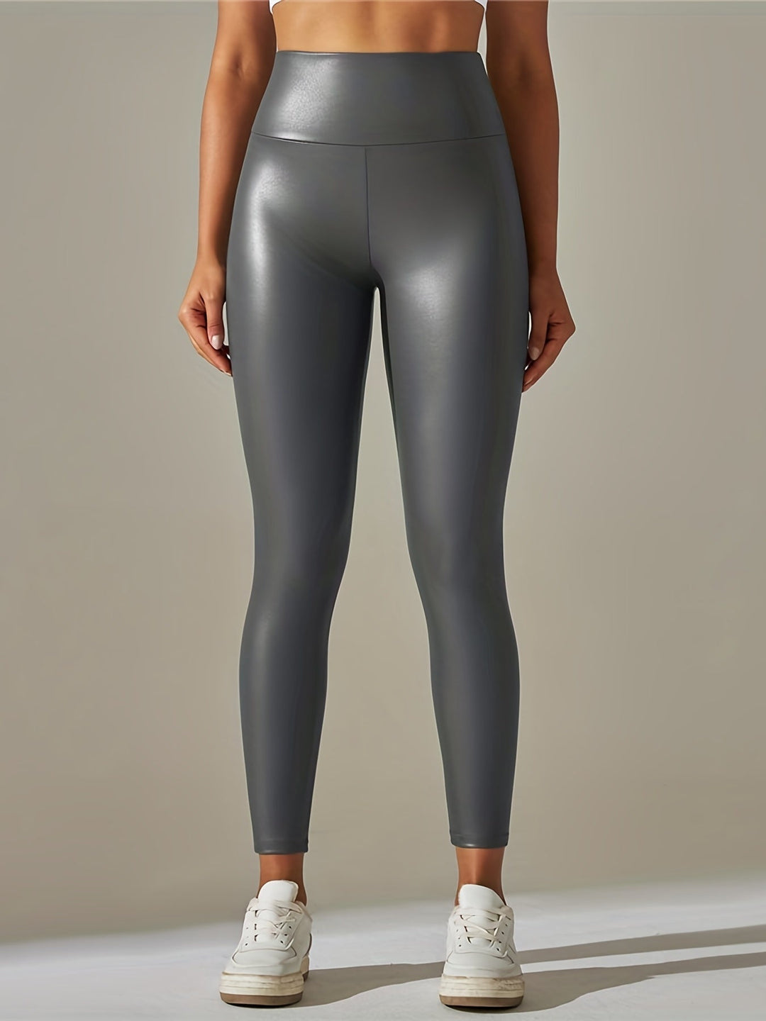 Levoire | Pantalons En Cuir Sexy Pour Femmes En Noir Uni gris