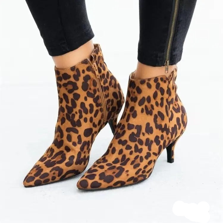 Levoire | Chic Bottine Avec Bout Pointu Et Talon Étroit Leopard motif