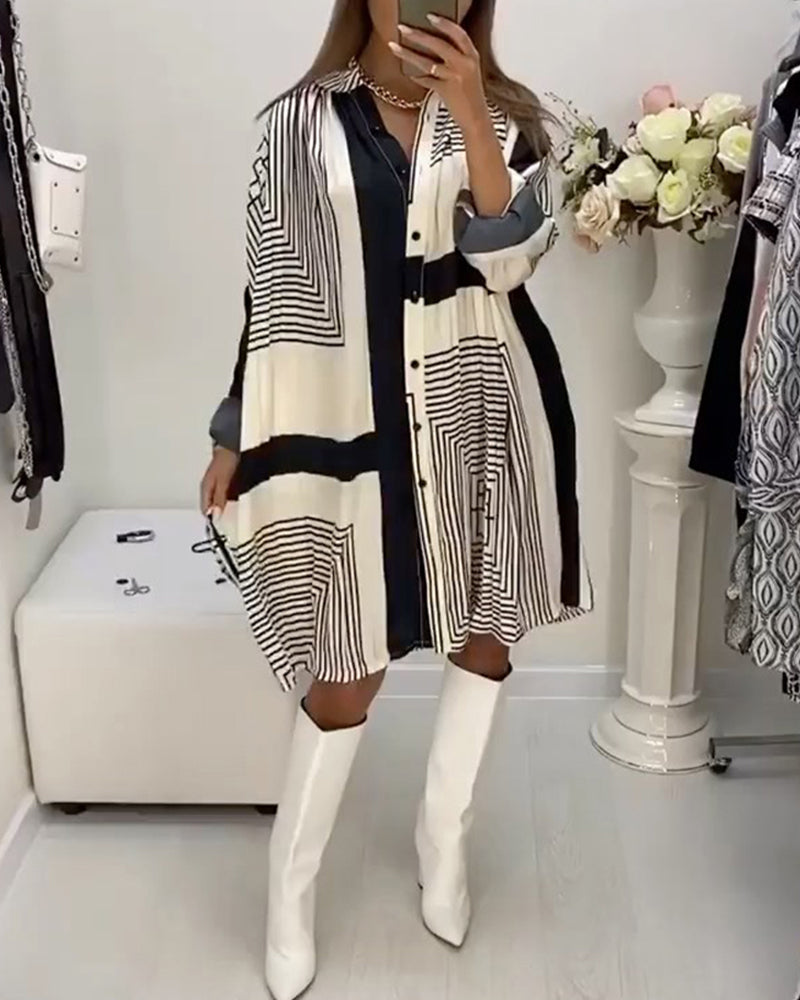 Levoire | Robe Avec Des Boutons Et Impression Noir