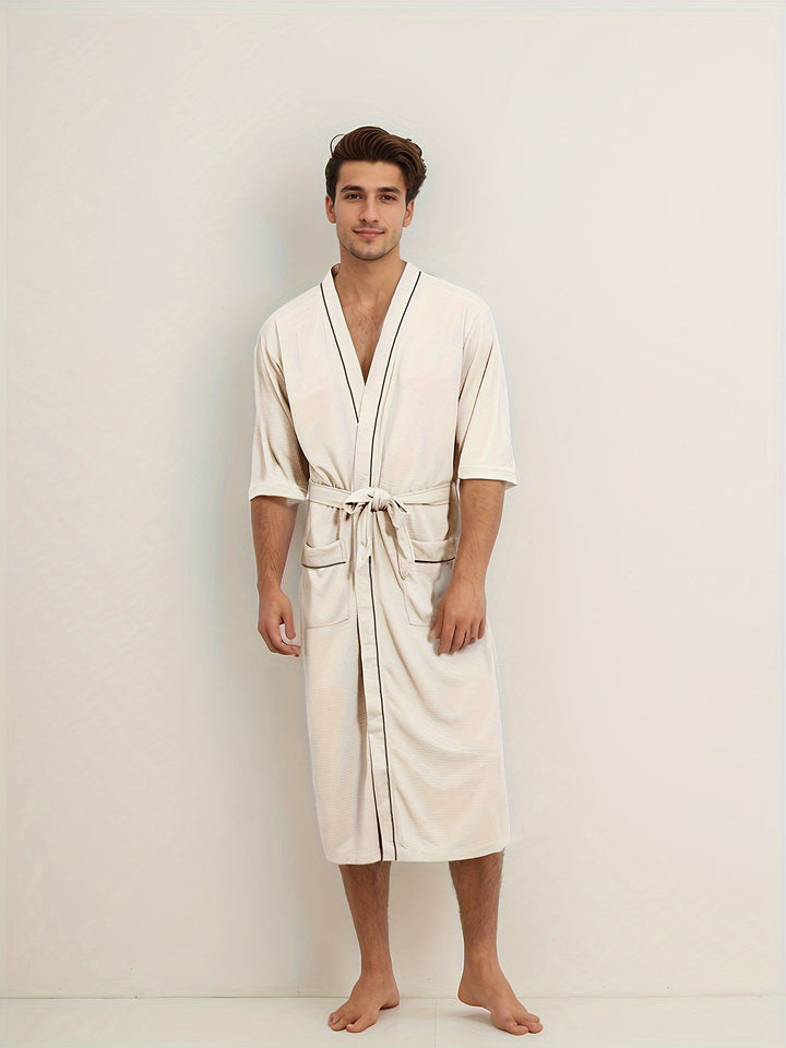 Levoire | Peignoir Pour Homme Élégant À Manches Courtes Et Poches Doubles maitois