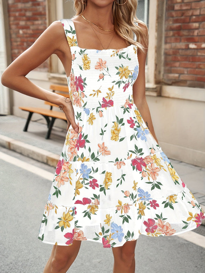 Levoire | Femme Robe À Encolure Carrée À Imprimé Floral